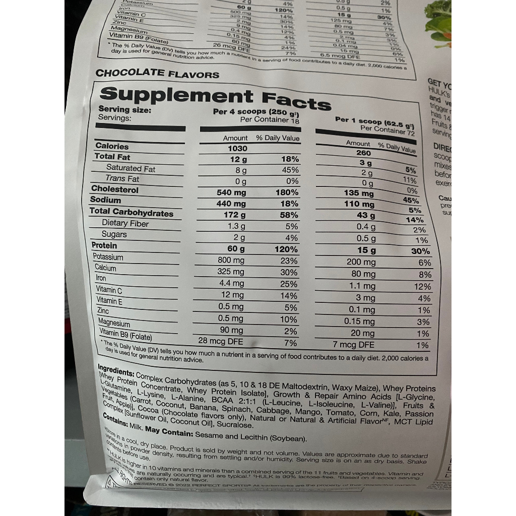 Bột tăng cân Perfect Sports HULK CLEAN MASS GAINER 10LBS