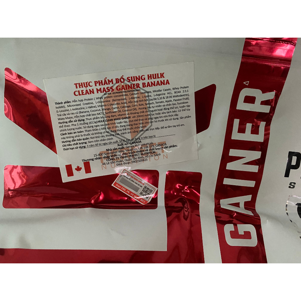 Bột tăng cân Perfect Sports HULK CLEAN MASS GAINER 10LBS