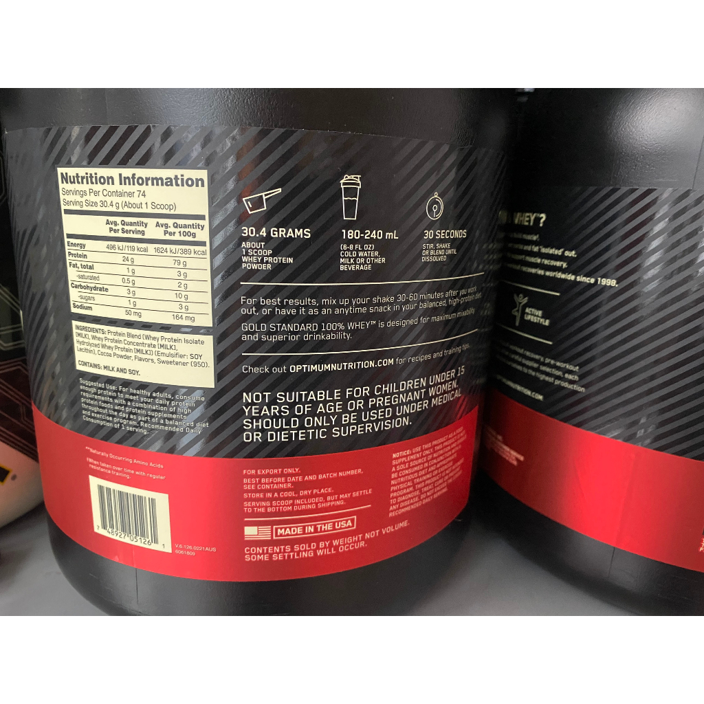 Bột đạm dinh dưỡng thể thao thể hình GOLD STANDARD 100% WHEY 2.3KG hỗ trợ tăng cơ từ thương hiệu OPTIMUM NUTRITION