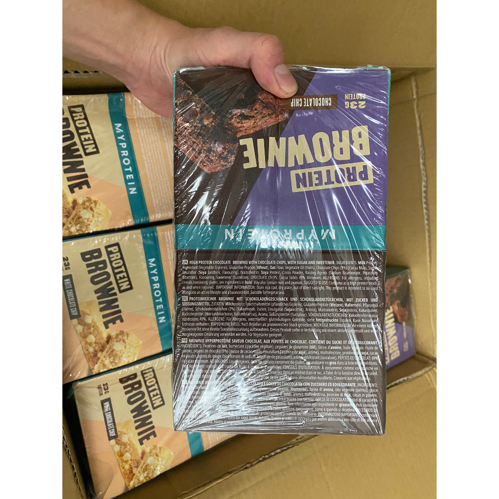 Thanh bánh protein bar năng lượng hộp 12 cái  PROTEIN BROWNIE hàm lương protein cao từ thương hiệu MYPROTEIN