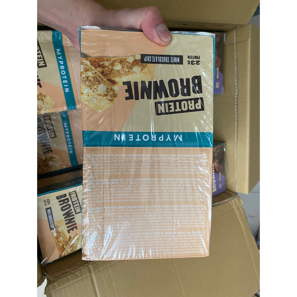 Thanh bánh protein bar năng lượng hộp 12 cái  PROTEIN BROWNIE hàm lương protein cao từ thương hiệu MYPROTEIN