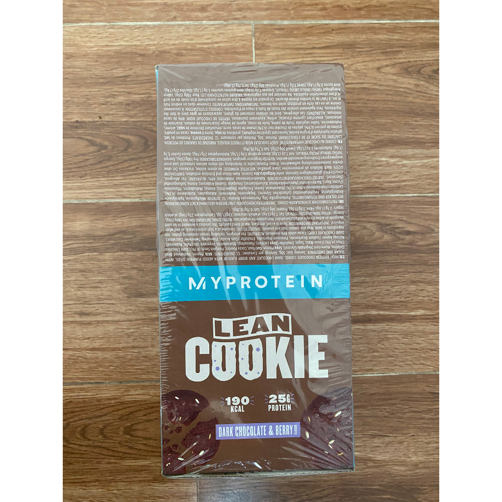 Thanh bánh protein bar năng lượng hộp 12 cái LEAN COOKIE hàm lương protein cao từ thương hiệu MYPROTEIN