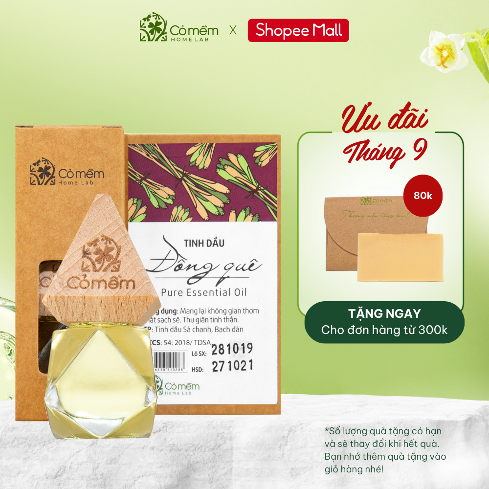 Tinh Dầu Treo Hương Đồng quê Sả Chanh Thiên Nhiên Nguyên Chất Đuổi Muỗi Cỏ Mềm 8,5ml