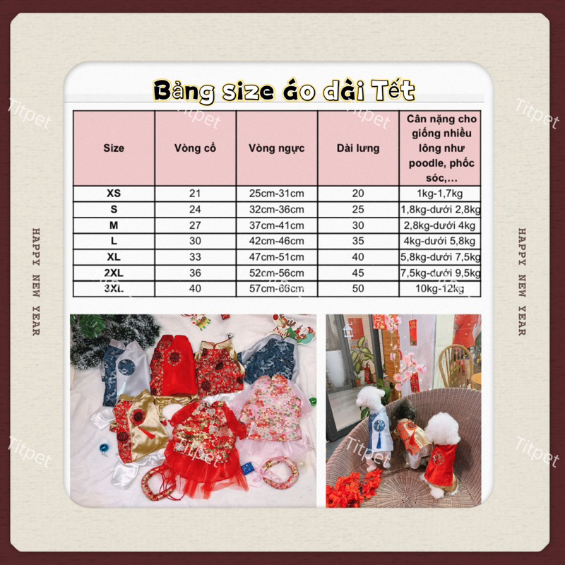 Bộ áo dài Tết cho thú cưng
