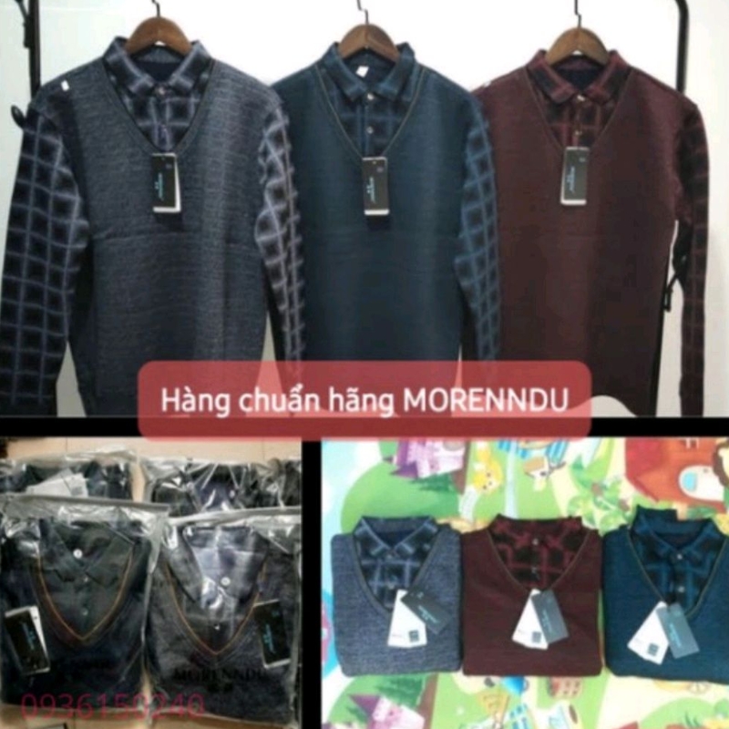 Sẵn Áo Len Nam Trung Niên Lót Nỉ Cho Bố Cho Ông.