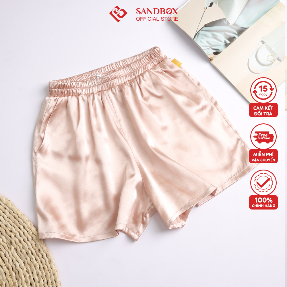 Quần Short Nữ SANDBOX Lụa Satin Cao Cấp Mềm Mịn,Thoáng Mát, Form Rộng