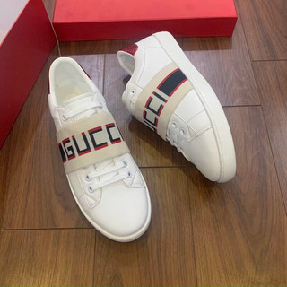 Giày Thể Thao Nam Nữ Màu Trắng Gót Đỏ Phối Chun Kem full size 35-43