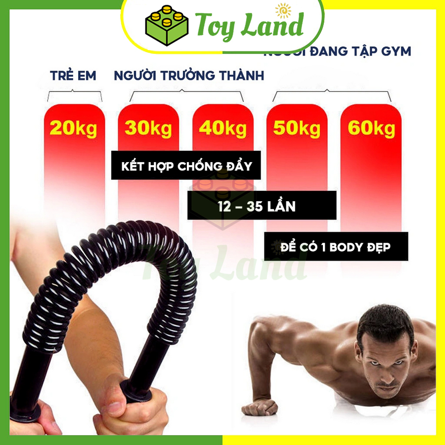 Thanh Gậy Bẻ Lò Xo Tập Cơ Tay Đồ Long Đao Thanh Đòn Bẻ Tay Vai Ngực 30kg 40kg 50kg Tập Gym Thể Dục Tại Nhà - Little Kobo