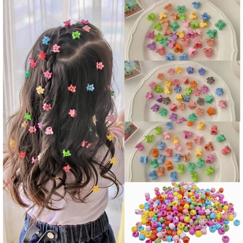 Set 50 Kẹp Tóc nhí Càng Cua Mini Nhiều Màu Cho Bé Gái