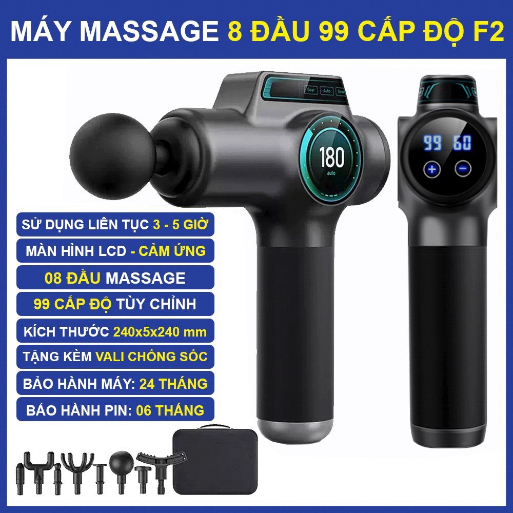 Máy Massage Cầm Tay Konka Súng Massage Cảm Ứng 8 Đầu 99 Cấp Lực Trị Đau Nhức Toàn Thân Chuyên Sâu