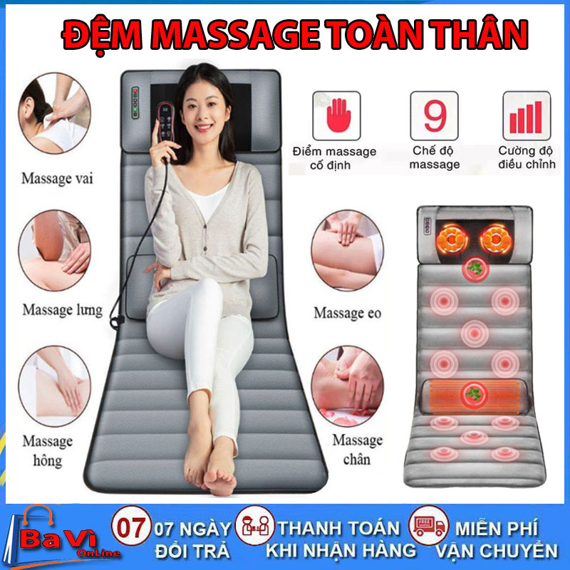 Đệm massage toàn thân, nệm mat xa tại nhà, ghế massage phục hồi giảm đau nhức hỗ trợ tuần hoàn máu