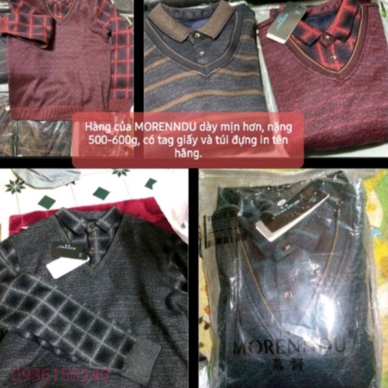 Sẵn Áo Len Nam Trung Niên Lót Nỉ Cho Bố Cho Ông.