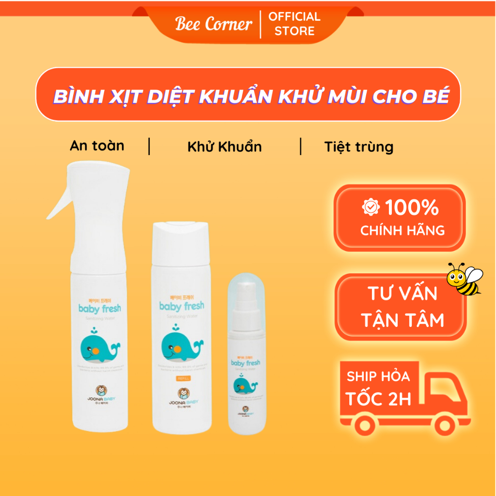 Xịt Diệt Khuẩn, Khử Mùi Cho Đồ Chơi, Bình Sữa, Núm Ti Giả Baby Fresh An Toàn Cho Bé Beecorner