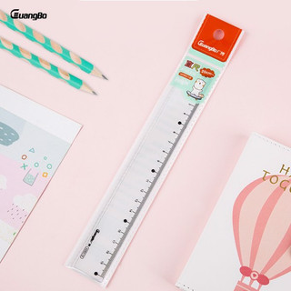 Thước kẻ 15cm/20cm trong suốt có răng cưa guangbo 05012/ 05013