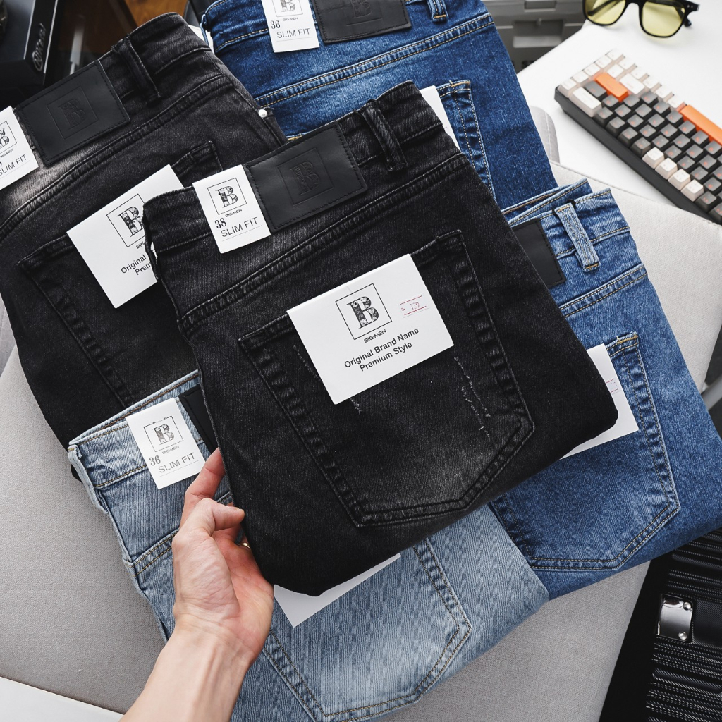 Quần jean dài thời trang bigsize nam màu đen bạc cỡ đại < 140kg