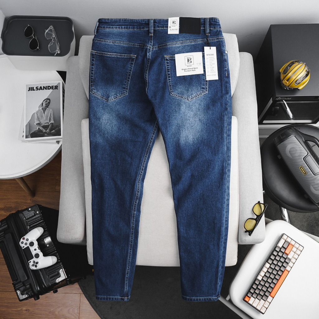 Quần jean dài rách tông xanh thời trang bigsize nam cỡ đại 130kg