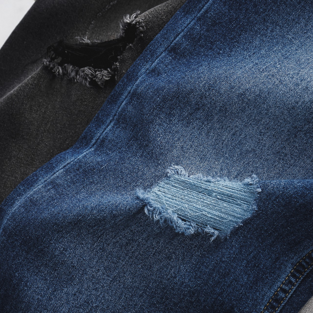 Quần jean dài rách tông xanh thời trang bigsize nam cỡ đại 130kg