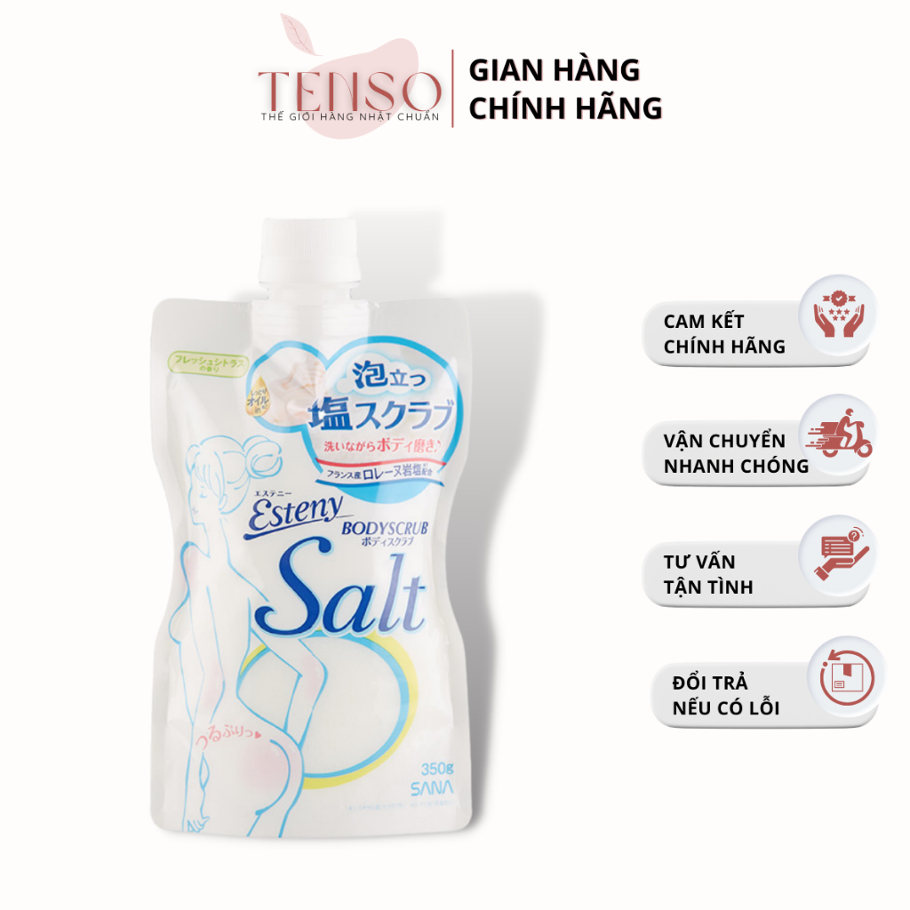 Muối Tắm Tẩy Tế Bào Chết Sana Esteny Salt Body Scrub Nhật Bản 350g Giúp Da Trở Nên Trắng Sáng Và Láng Mịn