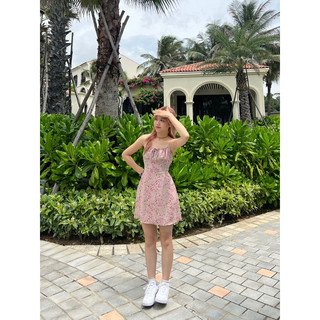 JANET STUDIO • Đầm dây hở lưng Hồng