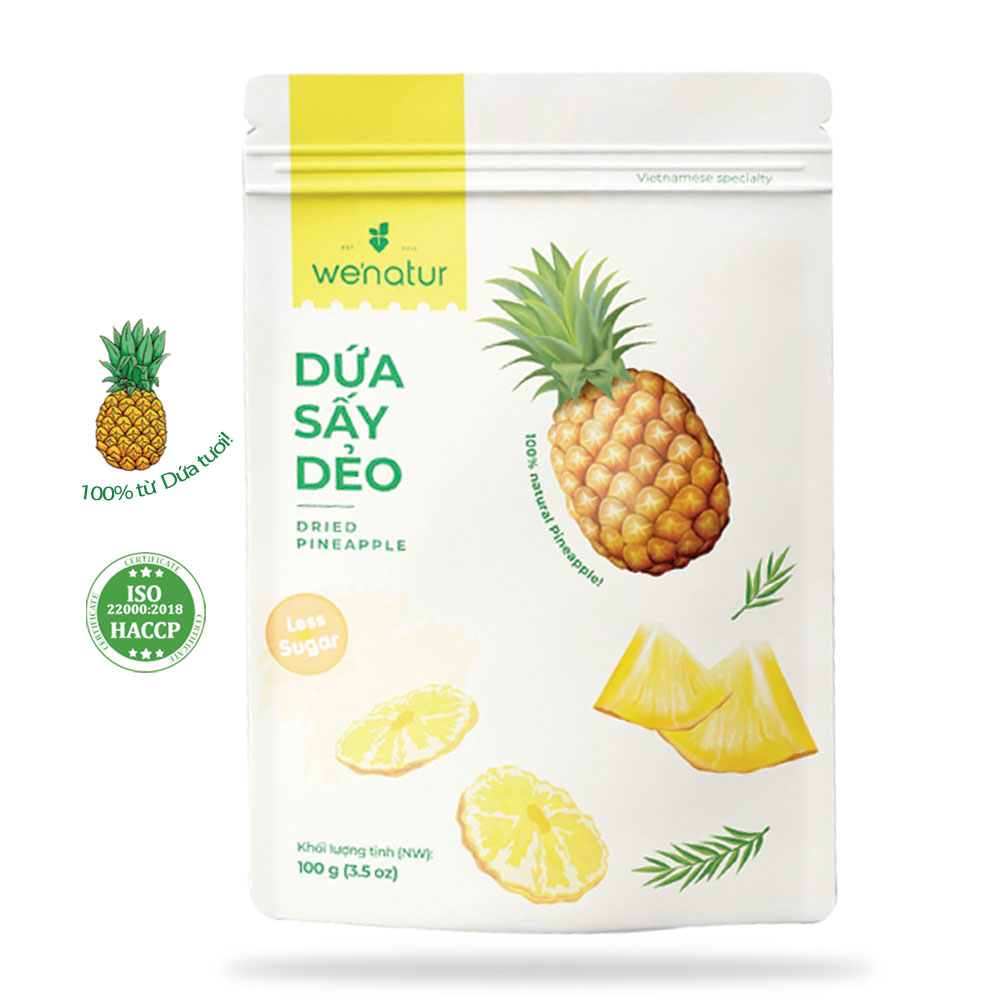 Dứa Sấy Dẻo Wenatur Thơm Ngon Thượng Hạng Đóng Gói - Lọ siêu tiện lợi