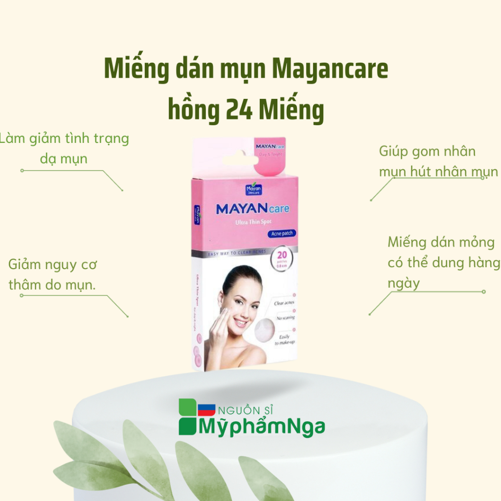 Miếng dán mụn Mayancare hồng 24 Miếng