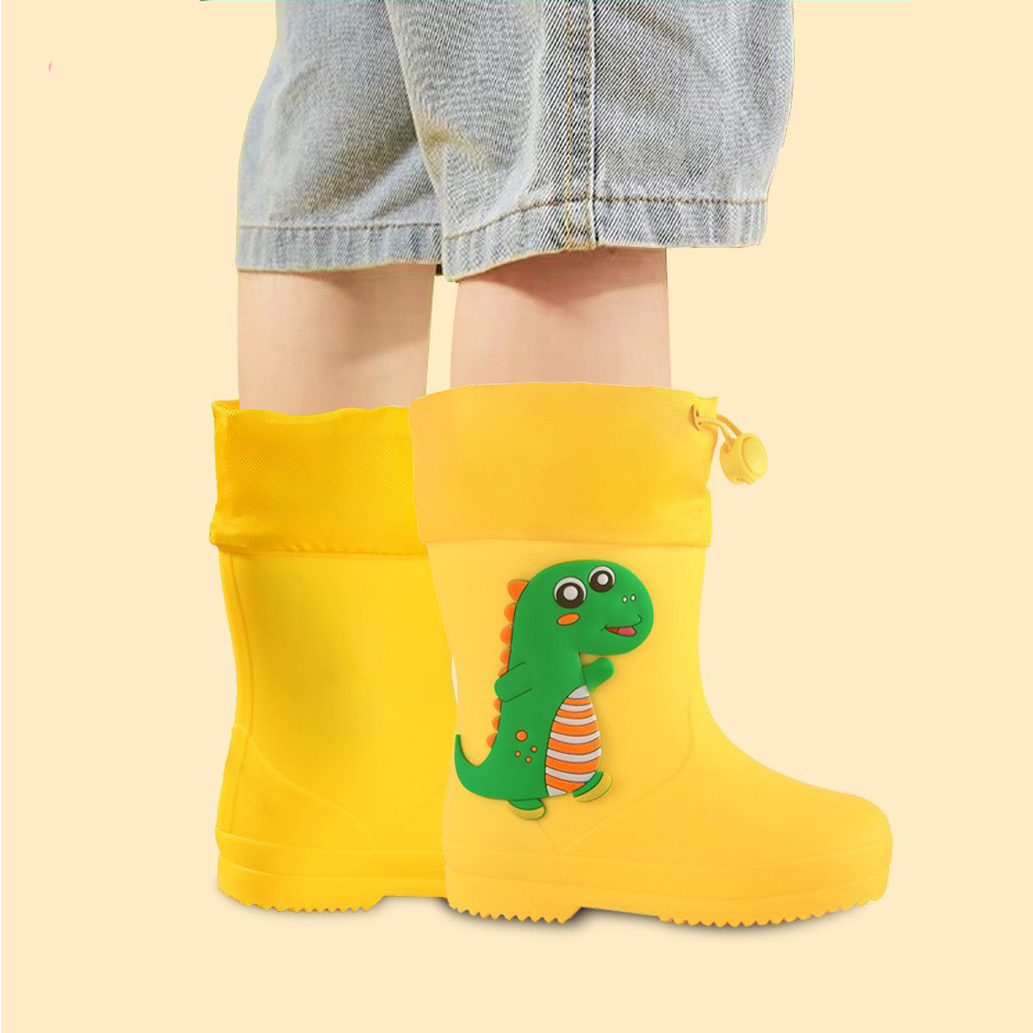 ⭐️ Ủng Đi Mưa, Dã Ngoại Trẻ Em Cao Cấp Chống Thấm Nước, Chống Trượt, Ủng Giày Bé Trai và Bé Gái Hình Pony, Khủng Long 3D