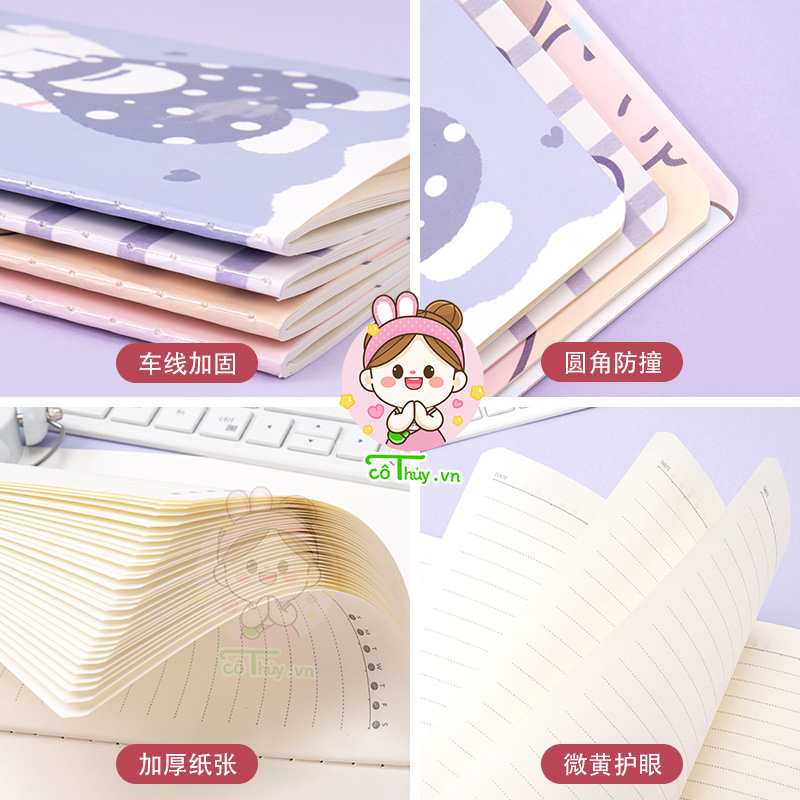 Vở kẻ ngang A5 dễ thương, 60 trang nhiều hình dễ thương , Tập kẻ ngang A5 dễ thương cothuy
