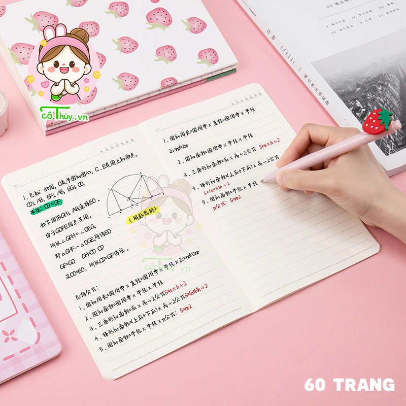 Vở kẻ ngang A5 dễ thương, 60 trang nhiều hình dễ thương , Tập kẻ ngang A5 dễ thương cothuy