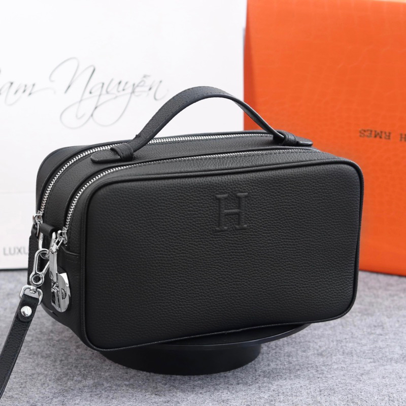 Ví Cầm Tay Khóa Số Nam HERMES da bò cao cấp VCT168