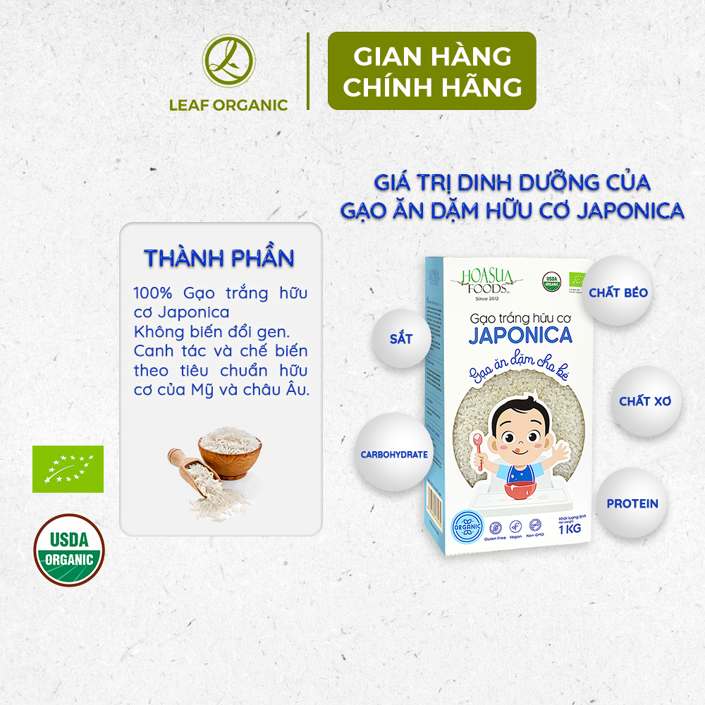 Gạo trắng hữu cơ Japonica, ST25 Hoa Sữa 1kg | BigBuy360 - bigbuy360.vn