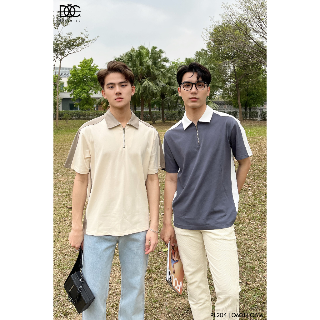 Áo polo nam phối màu cổ bẻ khoá zip cao cấp Độc menswaer cotton thoáng mát form thoải mái thanh lịch trẻ trung - PL204