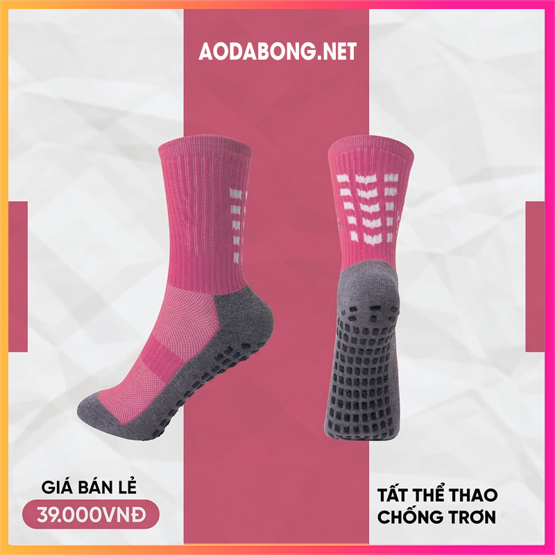 Tất chống trơn đá bóng màu trắng, Vớ đá banh chống trơn đế xám, ôm chân chuyên dùng cho thể thao. Có sỉ.