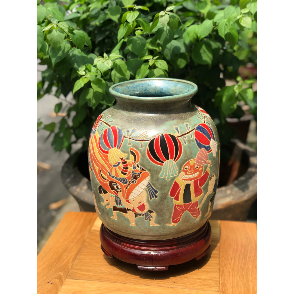 BÌNH HOA TRUNG THU GỐM SỨ THỦ CÔNG NAM BỘ DECOR TRANG TRÍ CẮM HOA HN