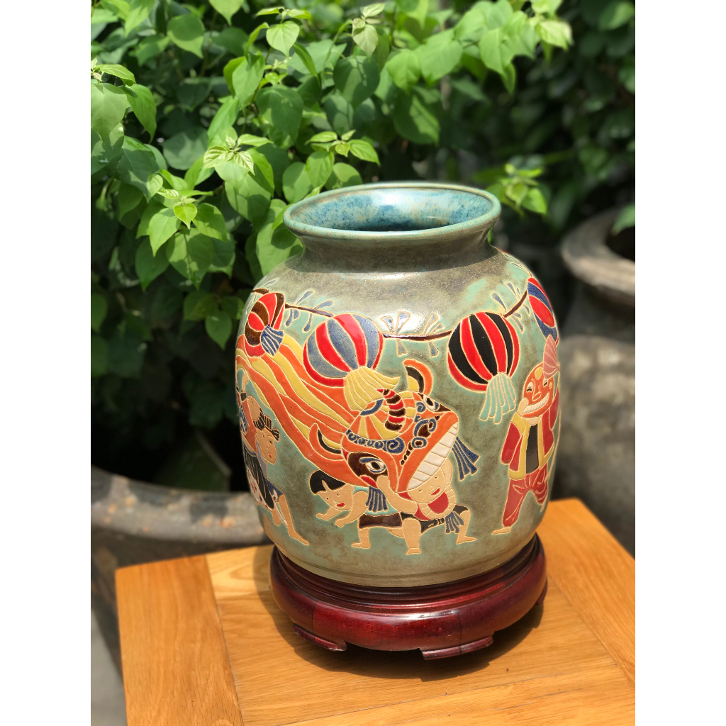 BÌNH HOA TRUNG THU GỐM SỨ THỦ CÔNG NAM BỘ DECOR TRANG TRÍ CẮM HOA HN