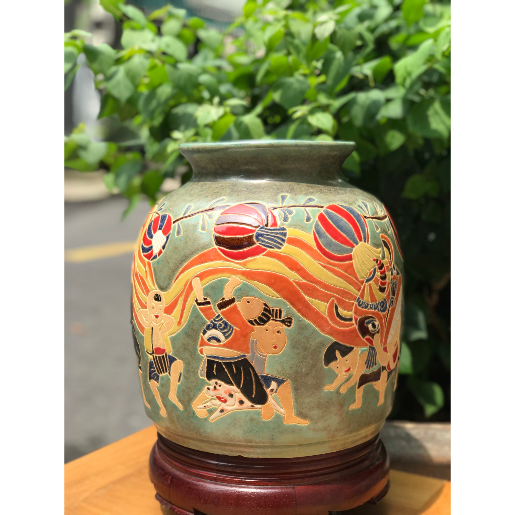 BÌNH HOA TRUNG THU GỐM SỨ THỦ CÔNG NAM BỘ DECOR TRANG TRÍ CẮM HOA HN