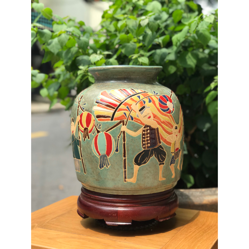 BÌNH HOA TRUNG THU GỐM SỨ THỦ CÔNG NAM BỘ DECOR TRANG TRÍ CẮM HOA HN