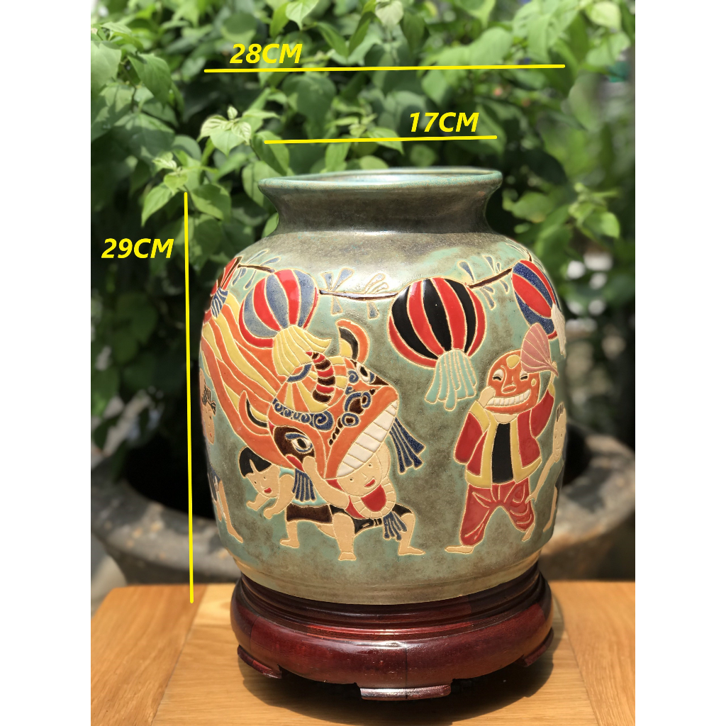 BÌNH HOA TRUNG THU GỐM SỨ THỦ CÔNG NAM BỘ DECOR TRANG TRÍ CẮM HOA HN