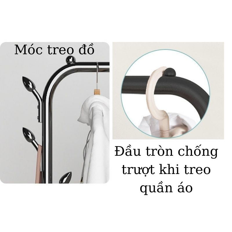 Kệ Treo Quần Áo, Giá Treo Quần Áo Đa Năng 2 Tầng Khung Kim Loại Chắc Chắn Thiết Kế Hiện Đại Cho Gia Đình, Sinh Viên