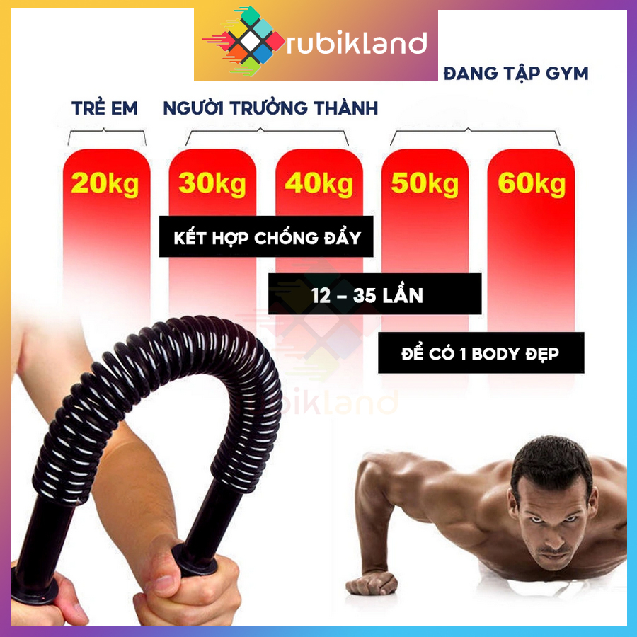 Thanh Gậy Bẻ Lò Xo Tập Cơ Tay Đồ Long Đao Thanh Đòn Bẻ Tay Vai Ngực 30kg 40kg 50kg Tập Gym Thể Dục Tại Nhà - Little Kobo