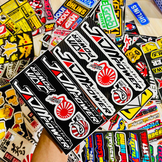 Set tem logo sticker jdm 2 phối màu viền đen và trắng