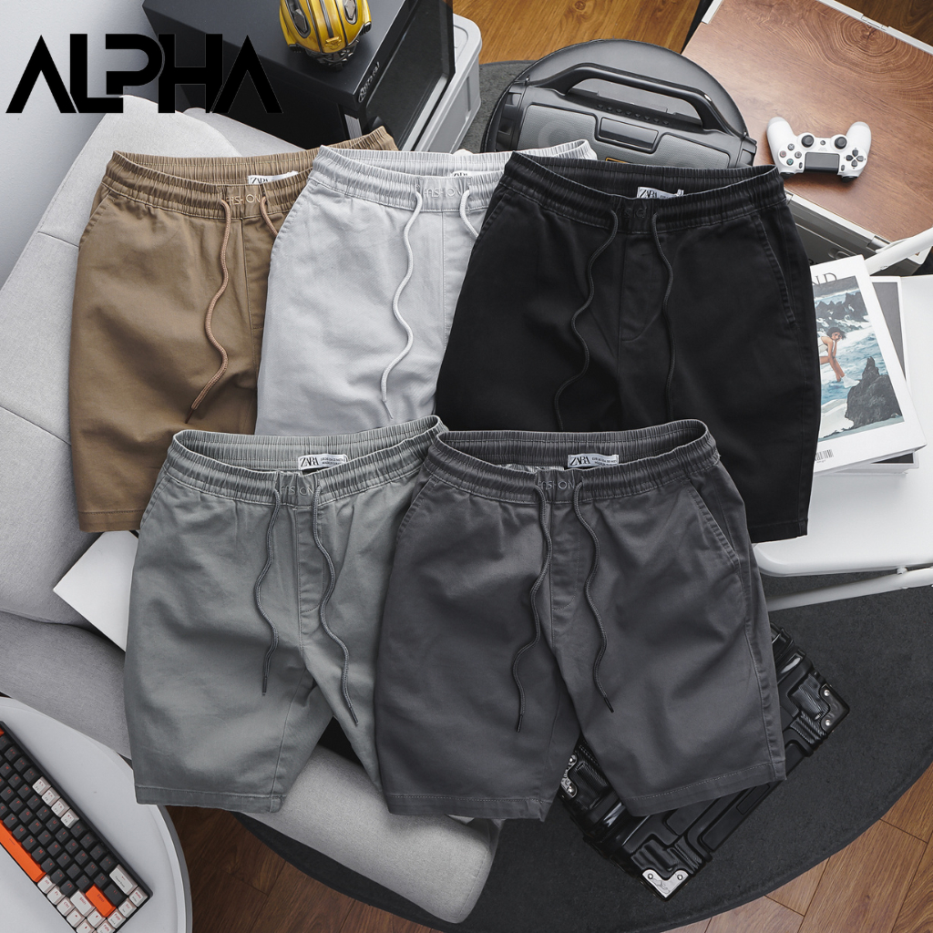 Quần short nam kaki thun cao cấp mẫu trơn dễ phối GEN ALPHA, quần short kaki dây rút GEN452