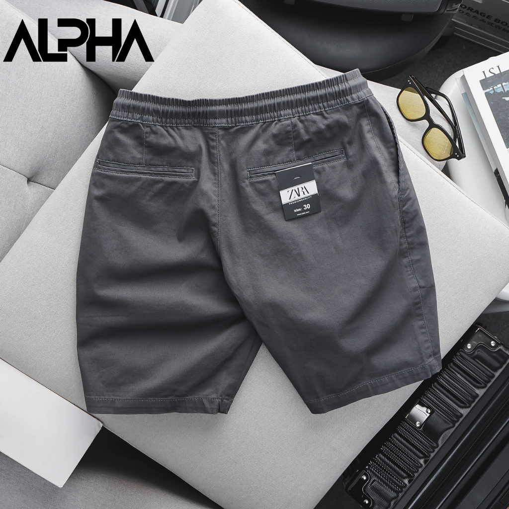 Quần short nam kaki thun cao cấp mẫu trơn dễ phối GEN ALPHA, quần short kaki dây rút GEN452