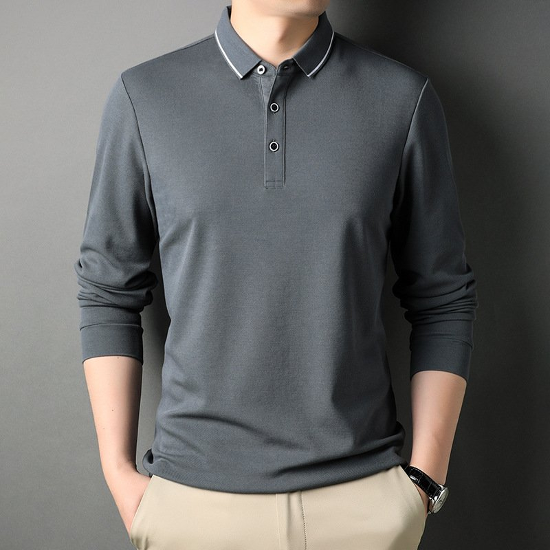 Áo polo nam dài tay,áo thu đông nam vải poly 4 màu co giãn