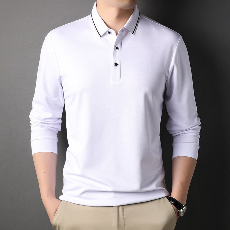 Áo polo nam dài tay,áo thu đông nam vải poly 4 màu co giãn