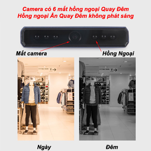 Camera Wifi Sạc Dự Phòng H12, Có Hồng Ngoại Quay Đêm, Góc Rộng Siêu Nét, Pin 10H. Bh 12 Thang