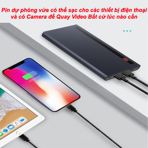 Camera Wifi Sạc Dự Phòng H12, Có Hồng Ngoại Quay Đêm, Góc Rộng Siêu Nét, Pin 10H. Bh 12 Thang