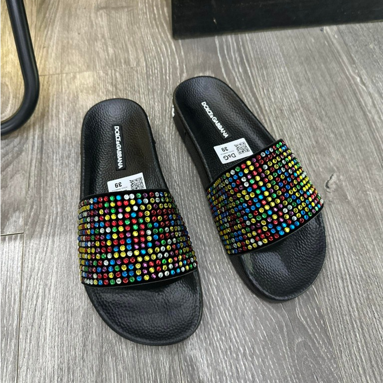 Dép quai ngang DG đính Full đá quai ngang, Dép nam thời trang phong cách giới trẻ Hot Nhất 2023