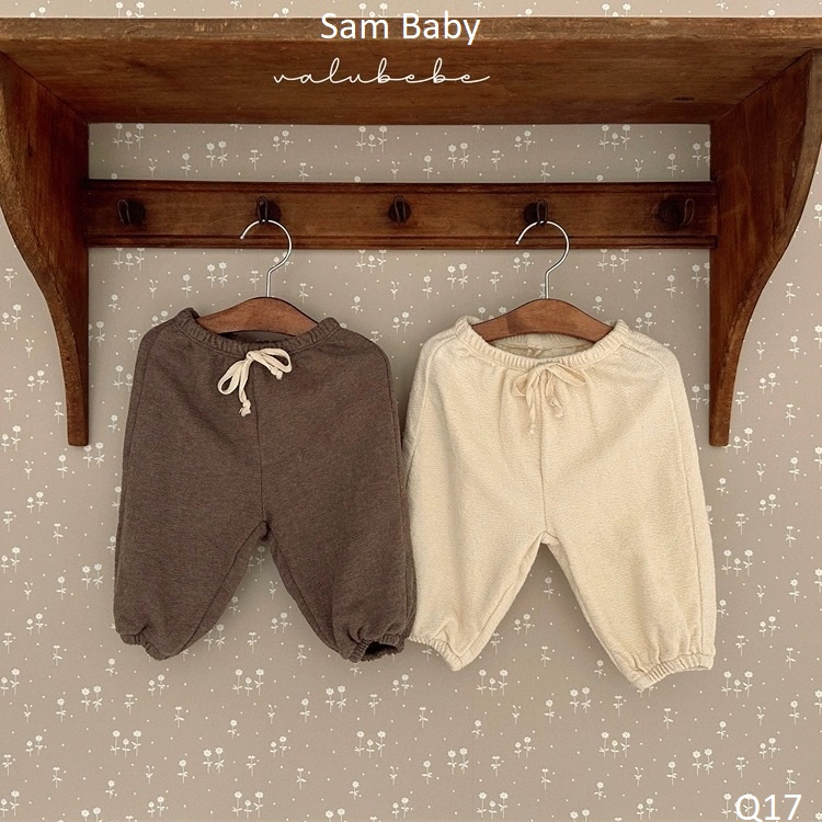 Quần nỉ gấu bo chun giả dây cạp cho bé-Sam Baby-Q17