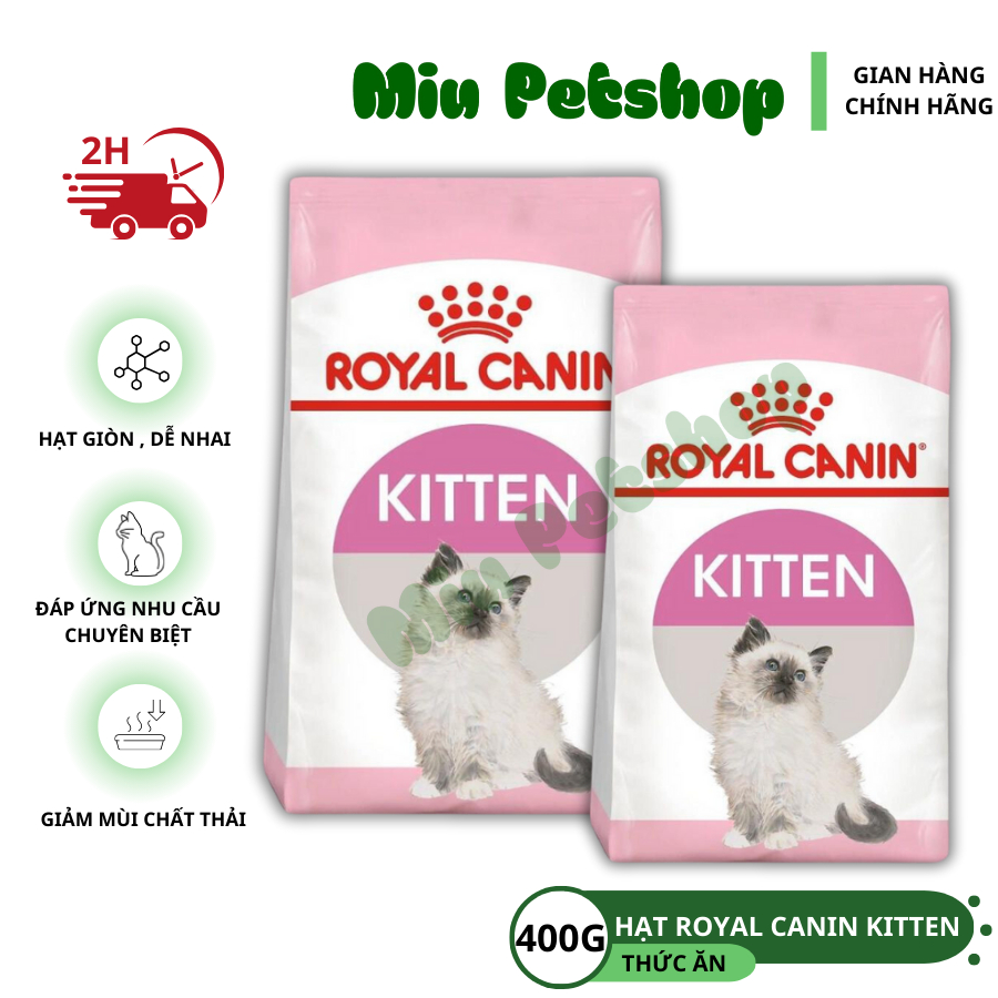 Thức ăn cho mèo con Royal Canin Kitten Second Age Túi 400gr Hạt Royal dinh dưỡng dành cho mèo con.