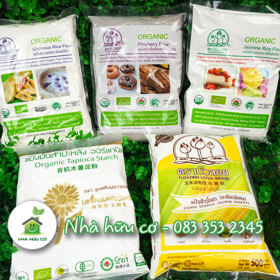 Các loại bột gạo hữu cơ Thái Lan 100g/200g/500g.. (Bột gạo nếp, bột gạo tẻ, bột gạo lứt đen,bột bắp) - Date: 2/2025